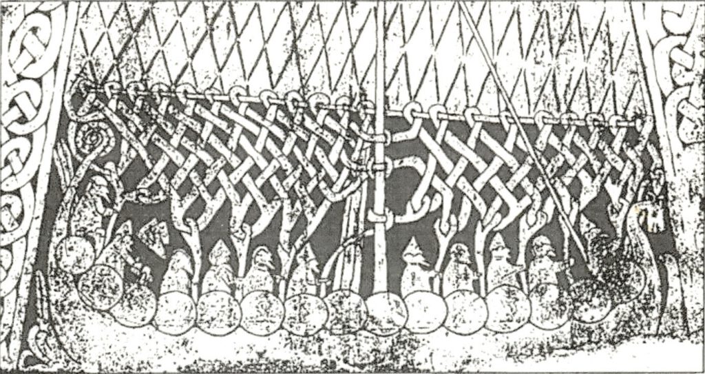 o - Abbildung 17 a Wikingerstein aus Gotland 7. 8. Jahrhundert Stenkyrka. Aus NylenLamm 1991